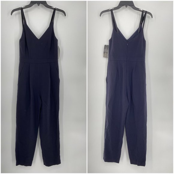 French Connection NWT Anana Whisper Jumpsuit One Piece Playsuit Utility Blue New - Picture 3 of 12